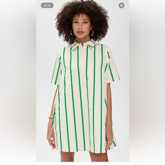 English Factory Dresses & Skirts - English Factory Cream and Green Striped Dress